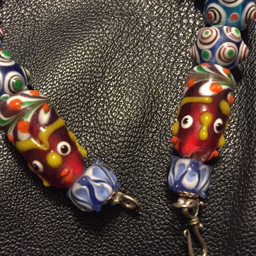 Beautiful Glass Lamp work Beads Bracelet 💕UNIQUE!💕 - Picture 2 of 8